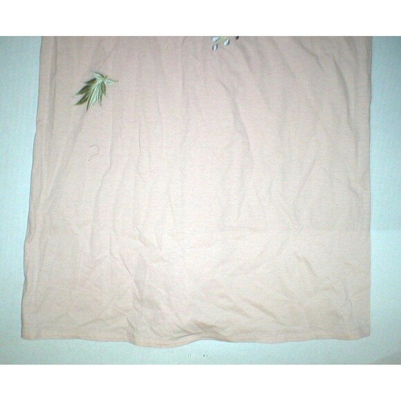 NWT S New Designer Natori Peach Womens Blush Flowers Embroider Cotton Night Gown - Picture 4 of 5